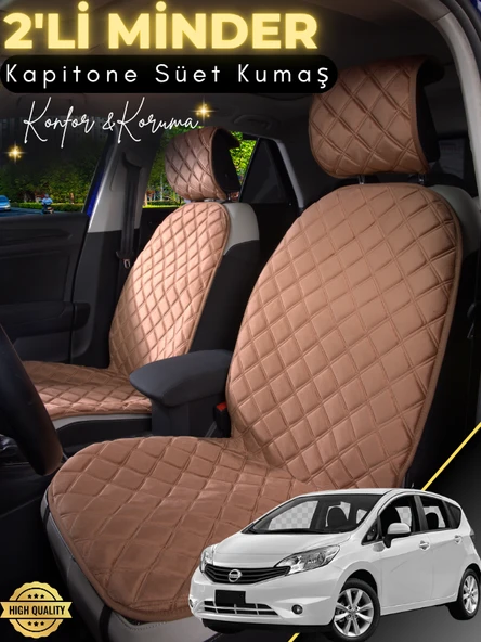MİRCEM Nissan Note Uyumlu 2'li Süet Oto Koltuk Minderi | Terletmez | Kolay Montaj | Oto Koltuk Kılıfı | A1 Kahverengi ürün görseli 1