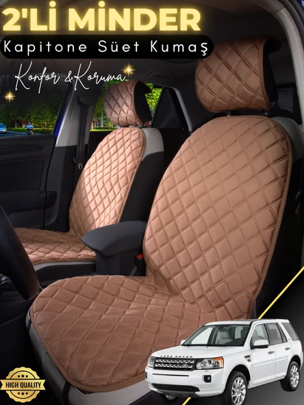MİRCEM Land Rover Freelander Uyumlu 2'li Süet Oto Koltuk Minderi | Terletmez | Universal | Oto Aksesuar |A1 Kahverengi ürün görseli 1