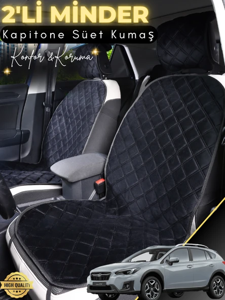MİRCEM Subaru Xv Uyumlu 2'li Süet Oto Koltuk Minderi | Terletmez | Universal | Su Geçirmez | A6 Siyah ürün görseli 1