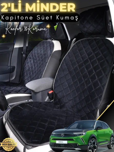 MİRCEM Opel Mokka Uyumlu 2'li Süet Oto Koltuk Minderi | Terletmez | Universal | Oto Aksesuar | A2 Siyah ürün görseli 1