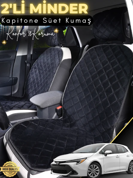 MİRCEM Toyota Corolla SE Hatchback Uyumlu 2'li Süet Oto Koltuk Minderi | Universal | Oto Aksesuar | A2 Siyah ürün görseli 1
