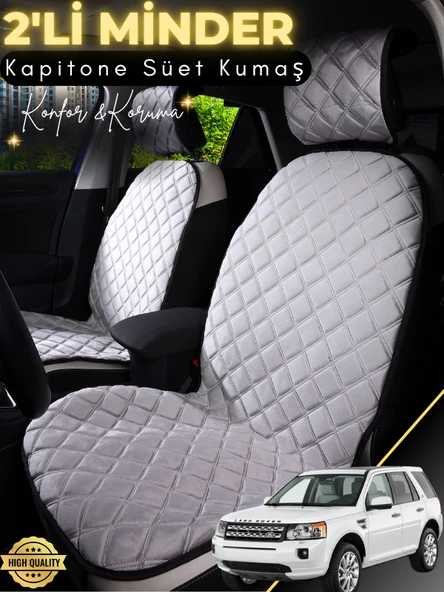 MİRCEM Land Rover Freelander Uyumlu 2'li Süet Oto Koltuk Minderi | Terletmez | Universal | Oto Aksesuar |A3 Gri ürün görseli 1