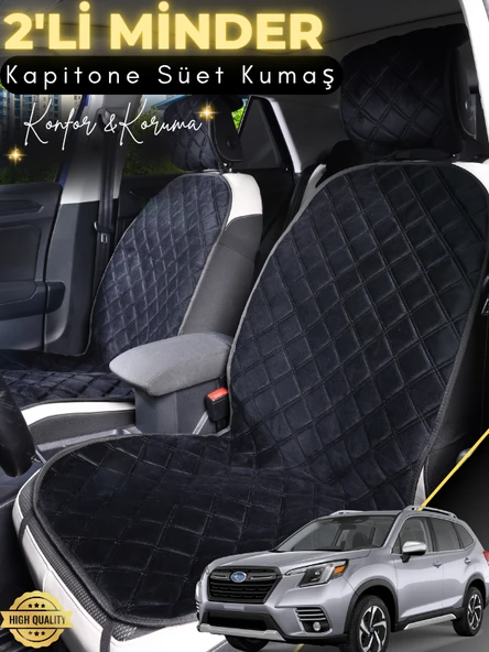 MİRCEM Subaru Forester Uyumlu 2'li Süet Oto Koltuk Minderi | Terletmez | Kolay Montaj | Oto Aksesuar | A2 Siyah ürün görseli 1