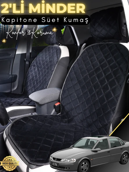 MİRCEM Opel Vectra B Uyumlu 2'li Süet Oto Koltuk Minderi | Terletmez | Universal | Su Geçirmez | A2 Siyah ürün görseli 1