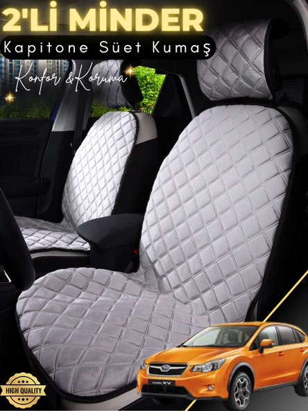 MİRCEM Subaru Xv Uyumlu 2'li Süet Oto Koltuk Minderi | Terletmez | Universal | Su Geçirmez | A3 Gri ürün görseli 1