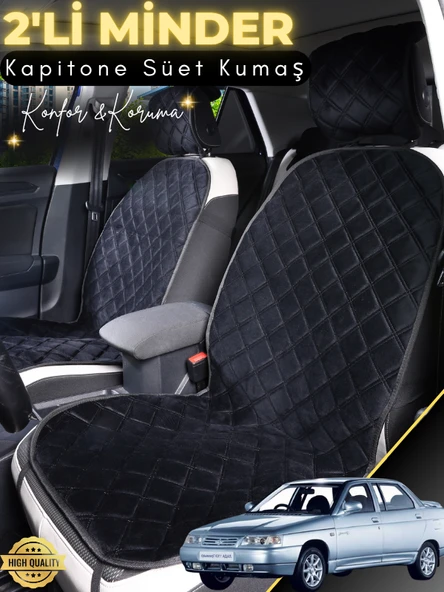 MİRCEM Lada Vega Uyumlu 2'li Süet Oto Koltuk Minderi | Terletmez | Universal | Su Geçirmez | A2 Siyah ürün görseli 1