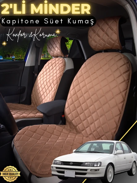 MİRCEM Toyota Corolla Efsane Kasa Uyumlu 2'li Süet Oto Koltuk Minderi | Universal | Oto Aksesuar | A1 Kahverengi ürün görseli 1