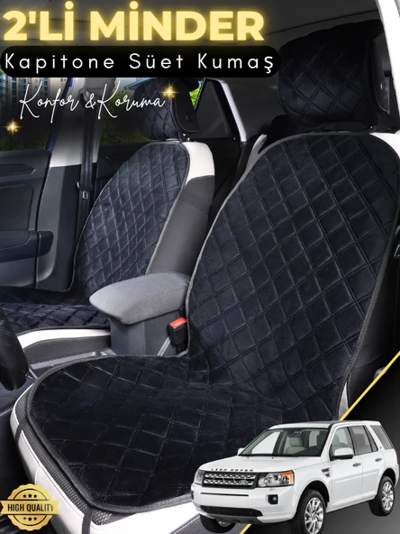 MİRCEM Land Rover Freelander Uyumlu 2'li Süet Oto Koltuk Minderi | Terletmez | Universal | Oto Aksesuar |A2 Siyah ürün görseli 1