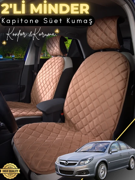 MİRCEM Opel Vectra GTS Uyumlu 2'li Süet Oto Koltuk Minderi | Tam Koruma | Hızlı Montaj | Su Geçirmez | A1 Kahverengi ürün görseli 1