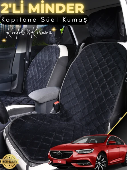MİRCEM Opel İnsignia Uyumlu 2'li Süet Oto Koltuk Minderi | Terletmez | Universal | Su Geçirmez | A6 Siyah ürün görseli 1