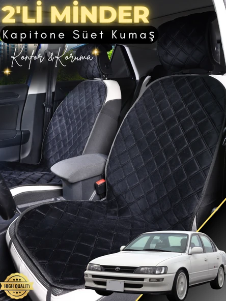 MİRCEM Toyota Corolla Efsane Kasa Uyumlu 2'li Süet Oto Koltuk Minderi | Universal | Oto Aksesuar | A2 Siyah ürün görseli 1