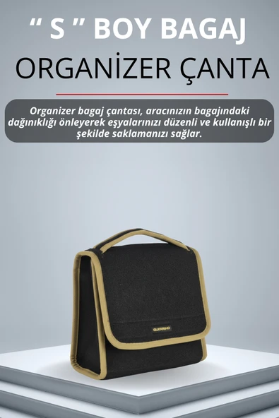 MİRCEM Oto Bagaj Çantası Küçük Boy Cırtlı Keçe Kumaş - Geniş Hacimli,Dayanıklı,Araç İçi Düzenleyici | A1 ürün görseli 1