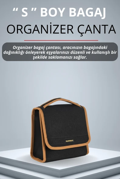 MİRCEM Oto Bagaj Çantası Küçük Boy Cırtlı Keçe Kumaş - Geniş Hacimli,Dayanıklı,Araç İçi Düzenleyici | A6 ürün görseli 1