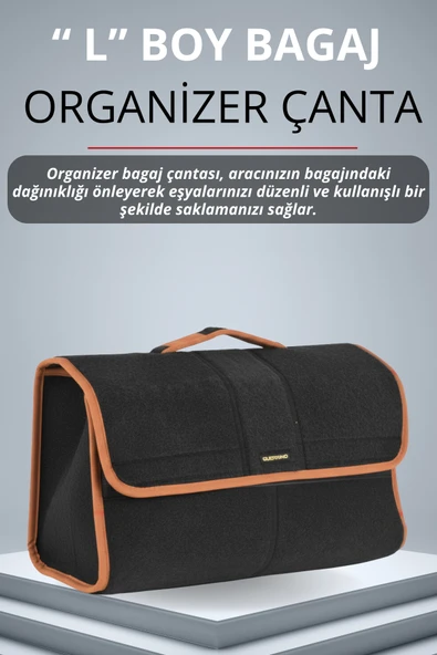 MİRCEM Oto Bagaj Çantası Büyük Boy Cırtlı Keçe Kumaş - Geniş Hacimli,Dayanıklı,Araç İçi Düzenleyici | A6 ürün görseli 1