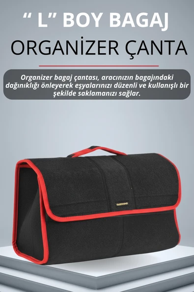 MİRCEM Oto Bagaj Çantası Büyük Boy Cırtlı Keçe Kumaş - Geniş Hacimli,Dayanıklı,Araç İçi Düzenleyici | A3 ürün görseli 1