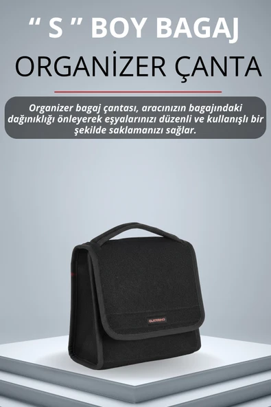 MİRCEM Oto Bagaj Çantası Küçük Boy Cırtlı Keçe Kumaş - Geniş Hacimli,Dayanıklı,Araç İçi Düzenleyici | A4 ürün görseli 1