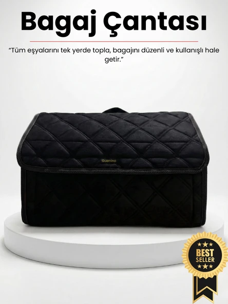 MİRCEM Araç Bagaj Düzenleyici Organizer Tay Tüyü  – Kaymaz Cırt Bantlı Geniş Hacimli Çanta | A3 ürün görseli 1