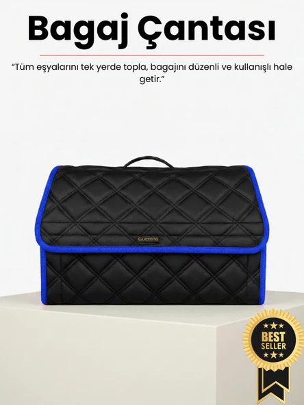 MİRCEM Araç Bagaj Düzenleyici Organizer Deri – Kaymaz Cırt Bantlı Geniş Hacimli Çanta,Su Geçirmez | A5 ürün görseli 1