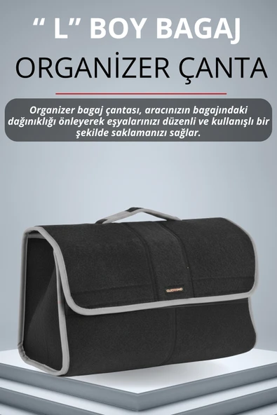 MİRCEM Oto Bagaj Çantası Büyük Boy Cırtlı Keçe Kumaş - Geniş Hacimli,Dayanıklı,Araç İçi Düzenleyici | A2 ürün görseli 1