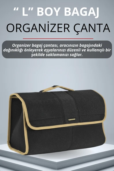 MİRCEM Oto Bagaj Çantası Büyük Boy Cırtlı Keçe Kumaş - Geniş Hacimli,Dayanıklı,Araç İçi Düzenleyici | A1 ürün görseli 1
