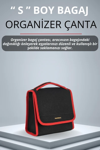 MİRCEM Oto Bagaj Çantası Küçük Boy Cırtlı Keçe Kumaş - Geniş Hacimli,Dayanıklı,Araç İçi Düzenleyici | A5 ürün görseli 1