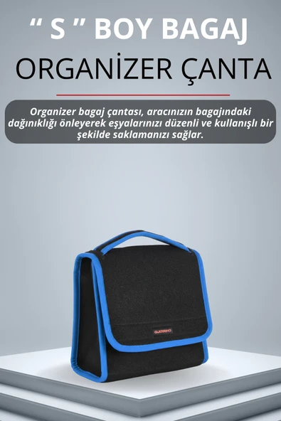 MİRCEM Oto Bagaj Çantası Küçük Boy Cırtlı Keçe Kumaş - Geniş Hacimli,Dayanıklı,Araç İçi Düzenleyici | A3 ürün görseli 1