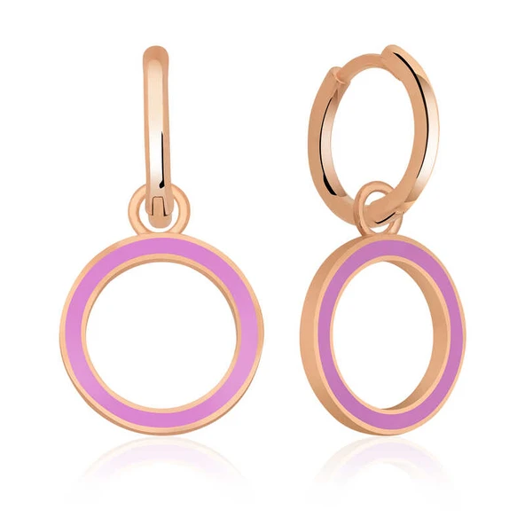 Gümüş Fosforlu Lila Oval Küpe ürün görseli 1