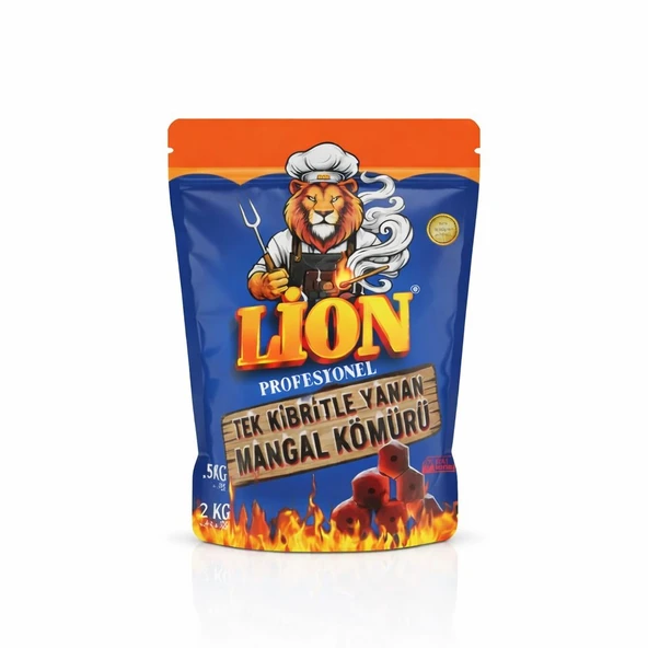 Lion Tek Kibritle Yanan Mangal Kömürü 1.5 Kg ürün görseli 1