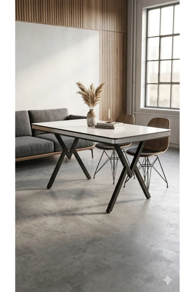 Maholandin Nordic ,Compact, Modern, Mutfak Masası ,yemek masası 70×110 Beyaz ürün görseli 1