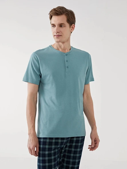 LC WAIKIKI Yeşil Standart Kalıp Erkek Pijama Takımı ürün görseli 1