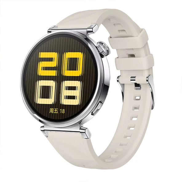 Sneezy Huawei Watch GT5 41mm İle Uyumlu Prism Metal Tokalı Soft Yumuşak Silikon Kordon  Starlight ürün görseli 1