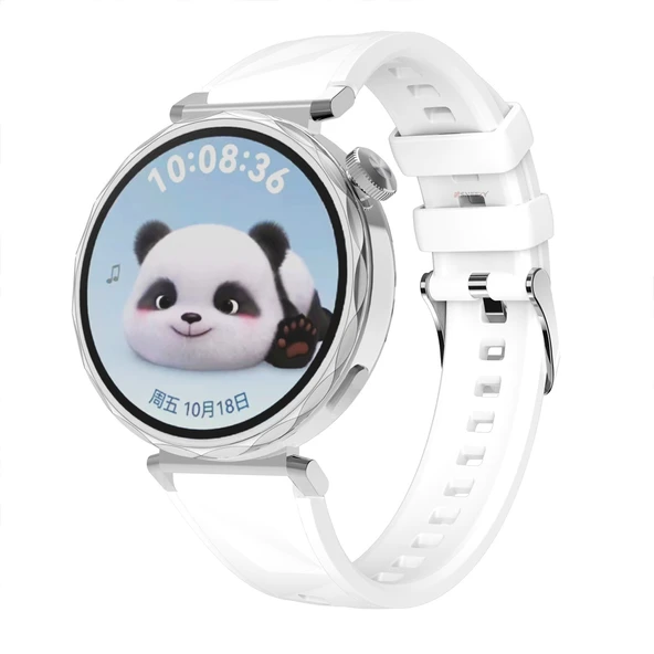 Sneezy Huawei Watch GT5 Pro 42mm İle Uyumlu Prism Metal Tokalı Soft Yumuşak Silikon Kordon  Beyaz ürün görseli 1