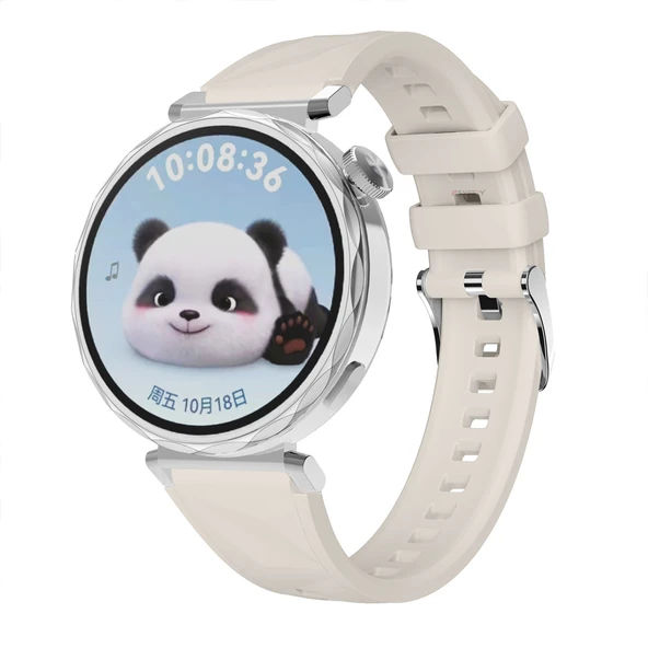 Sneezy Huawei Watch GT5 Pro 42mm İle Uyumlu Prism Metal Tokalı Soft Yumuşak Silikon Kordon  Starlight ürün görseli 1