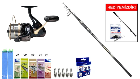 Okuma Carbonite Tele Surf 12' 360 cm 80-150gr&Remixon Venom 8000 5+1BB Surf Seti ürün görseli 1