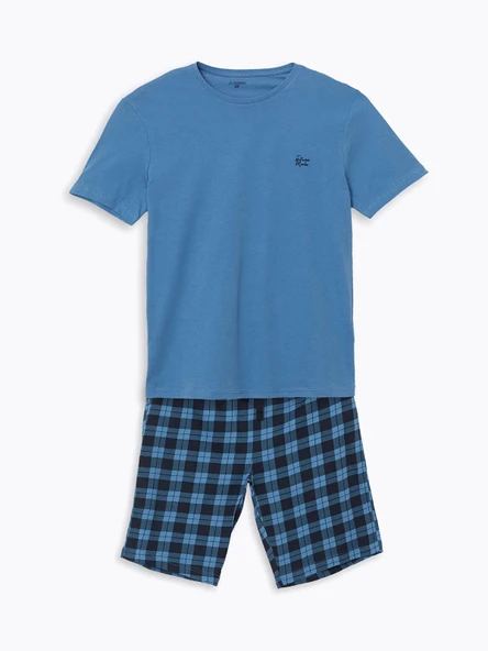 LC WAIKIKI Lacivert Standart Kalıp Erkek Şortlu Pijama Takımı ürün görseli 1
