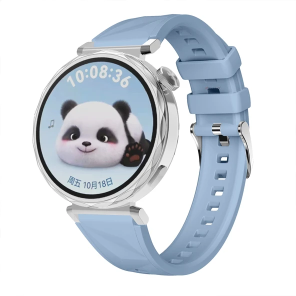 Sneezy Huawei Watch GT5 Pro 42mm İle Uyumlu Prism Metal Tokalı Soft Yumuşak Silikon Kordon  Mavi ürün görseli 1