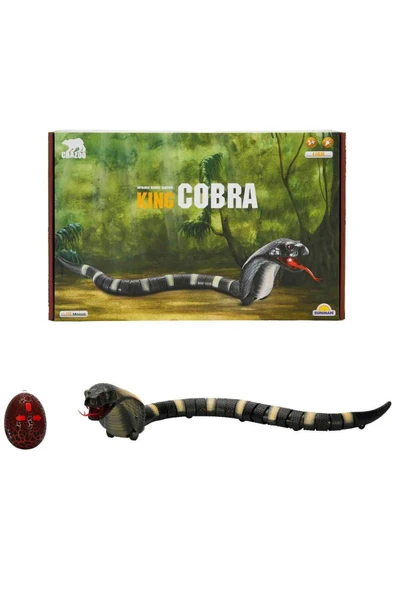 44 cm Uzaktan Kumandalı Işıklı Kral Kobra – USB Şarjlı ve Otomatik Modlu Hareketli Oyuncak Yılan ürün görseli 1