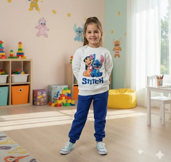 Stitch Detaylı Çocuk Eşofman Takımı ürün görseli 1