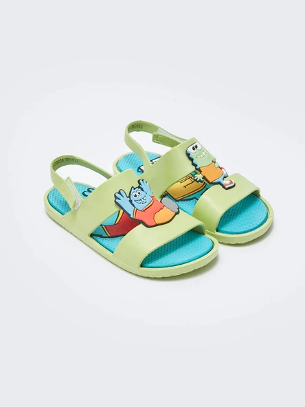 LCW STEPS Yeşil Patch Detaylı Erkek Çocuk Sandalet ürün görseli 1