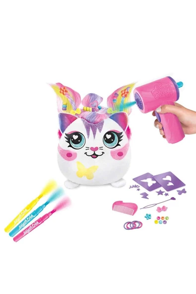 Airbrush Plush Hair'iffic Squishy Saç Tasarımı Seti – Yıkanabilir Elektronik Boyama ve Stil Seti ürün görseli 1