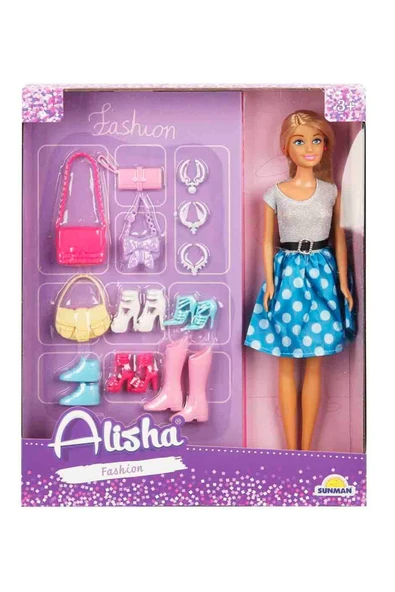 Alisha Ayakkabı ve Çantalı Bebek Oyun Seti – 29 cm Moda Bebeği ve 12 Parça Şık Aksesuar ürün görseli 1
