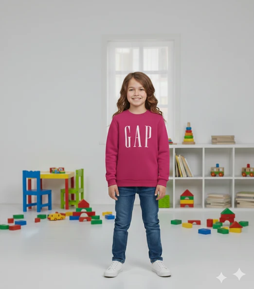 Gap Detaylı Füşya Cocuk Sweat ürün görseli 1