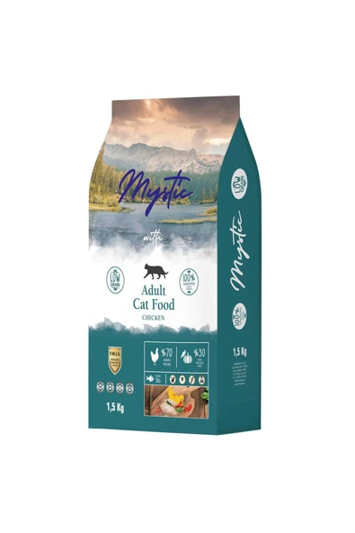 Mystic Düşük Tahıllı Yetişkin Kedi Maması Tavuklu 1,5 Kg ürün görseli 1