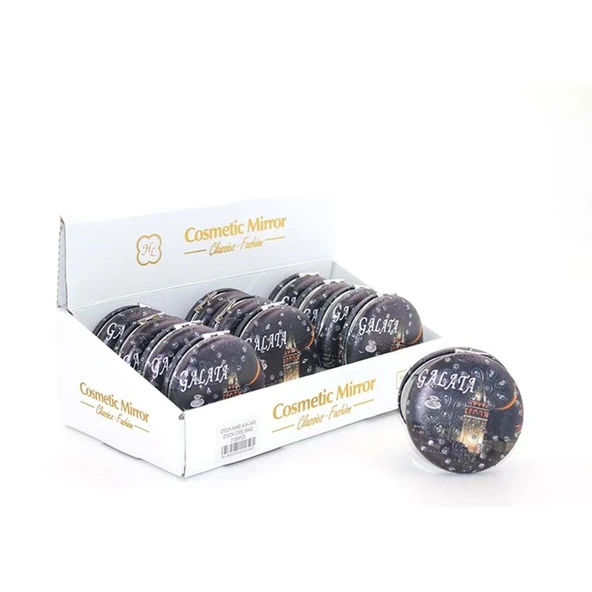 Taşlı İstanbul Tasarımı El Aynası Kalın ürün görseli 1