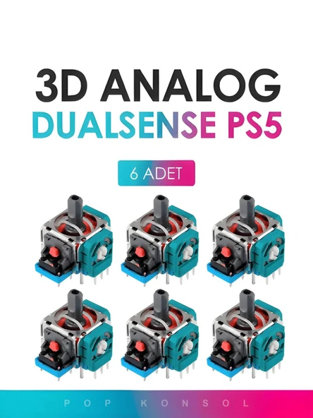 6 Adet PS5 3D Analog Joystick Motor Playstation 5 Dualsense Kol Tamir Yedek Parça ürün görseli 1