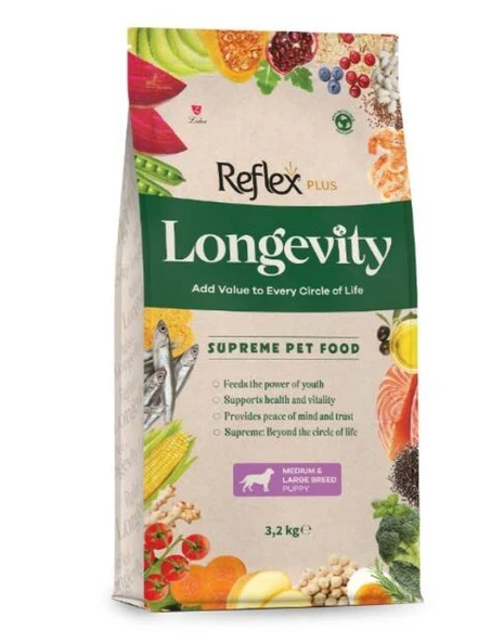 Reflex Plus Longevity Büyük Orta Irk Yavru Köpek Maması 3200 G ürün görseli 1