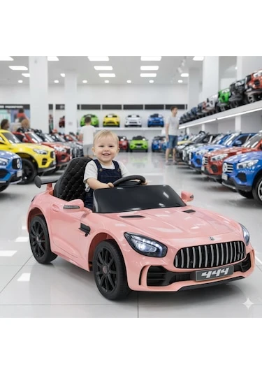 444 Gtr Sport 12V Uzaktan Kumandalı Akülü Araba - Pembe Lüks Çocuk Aracı ürün görseli 1