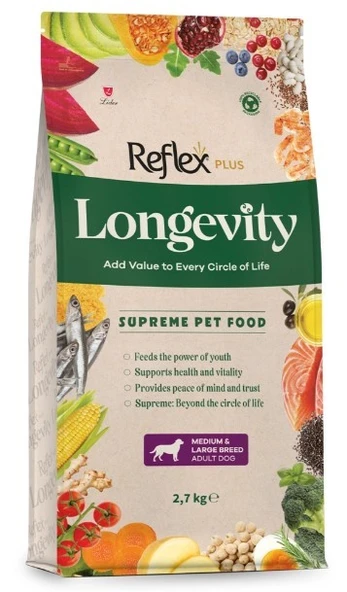 Reflex Plus Longevity Büyük OrtaIrk Yetişkin Köpek Maması 2700 G ürün görseli 1