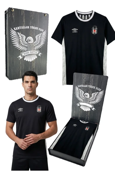 BEŞİKTAŞ ORJİNAL LİSANSLI UMBRO SİYAH FORMASI LAZER KUTU HEDİYELİ ürün görseli 1