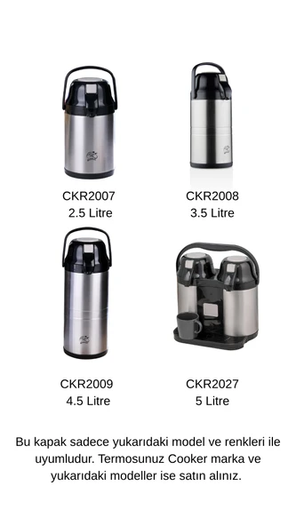 Cooker L Serisi Termos Yedek Kapağı - Resim 2